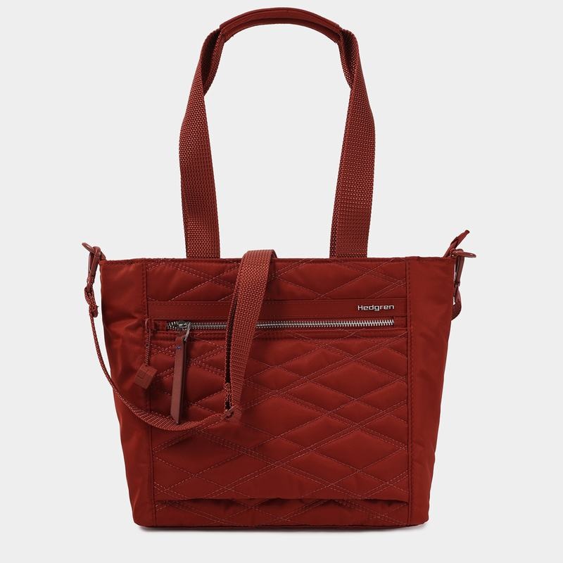 Hedgren Tote Tassen Nederland Zoe Medium Rfid Dames Rood Bruin